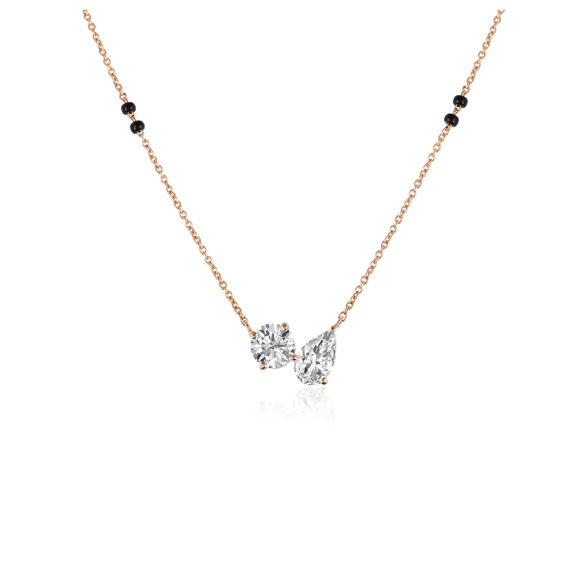 Diamond Mangalsutra Necklace in 14K Yellow Gold | Lab Grown Diamond Pendant | Modern Daily Wear Mangalsutra for Women | Promise Jewelry