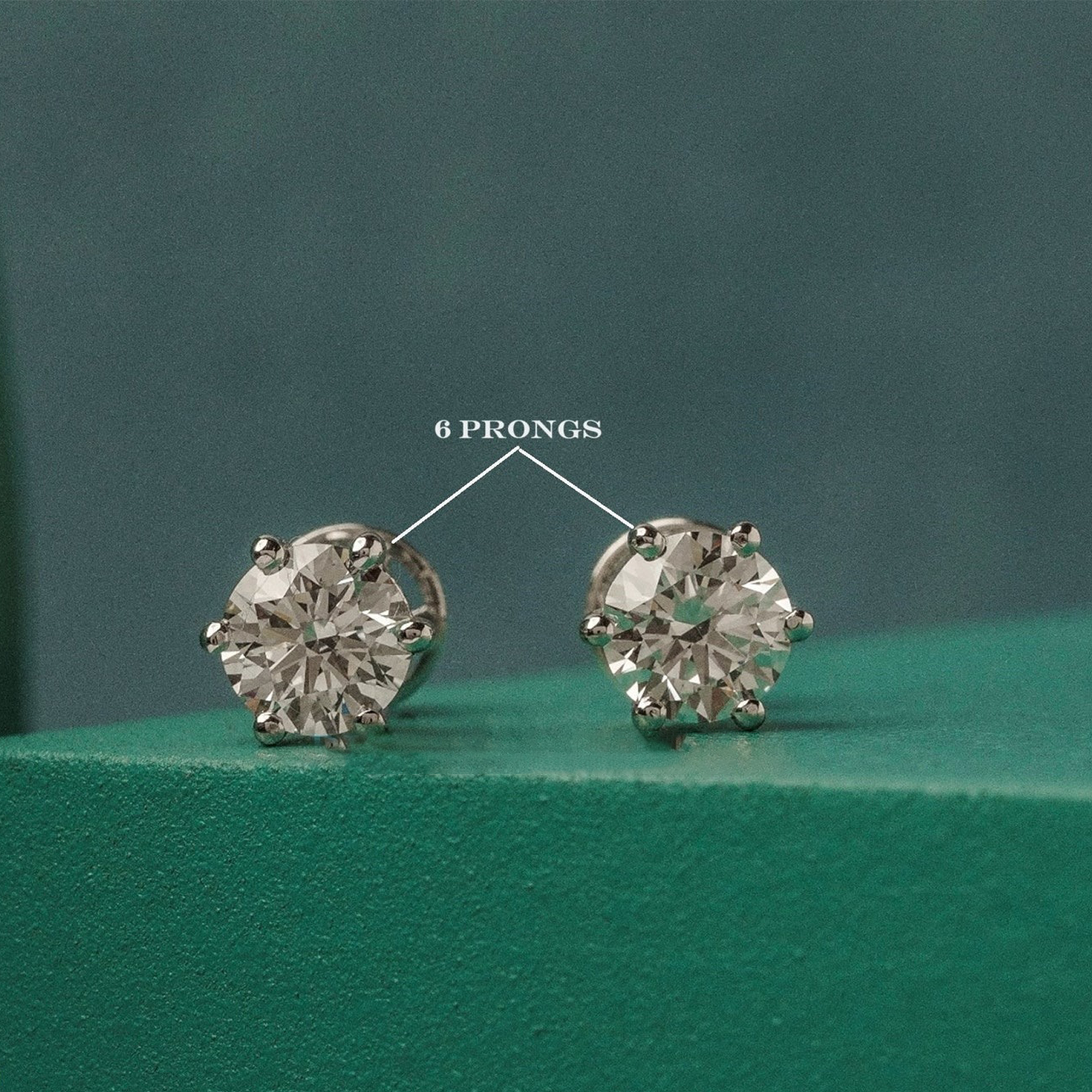 Round-Cut Diamond Solitaire Stud Earrings in 14K White Gold | Lab Grown Diamond Earrings | Classic Everyday Jewelry for Women | Timeless Studs