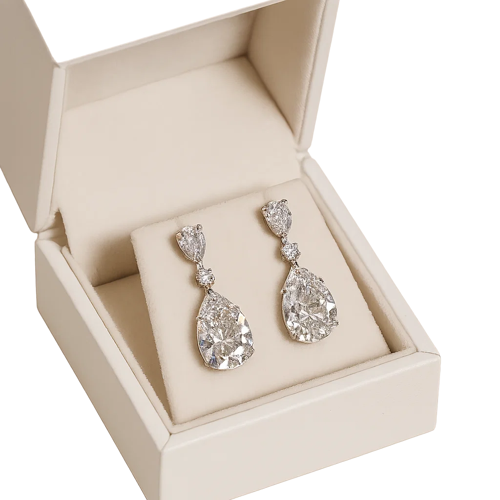 Celestia Drops – Teardrop Diamond Earrings
