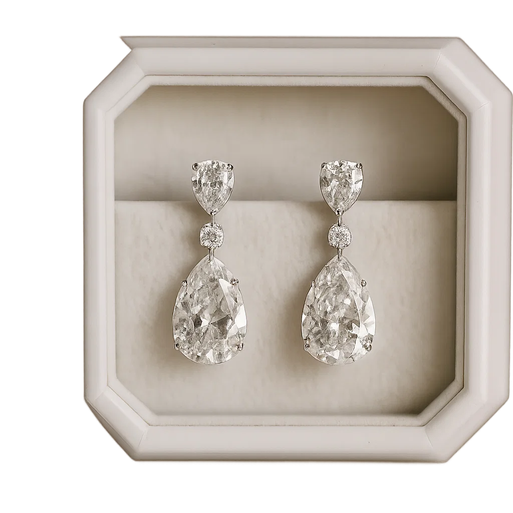 Celestia Drops – Teardrop Diamond Earrings