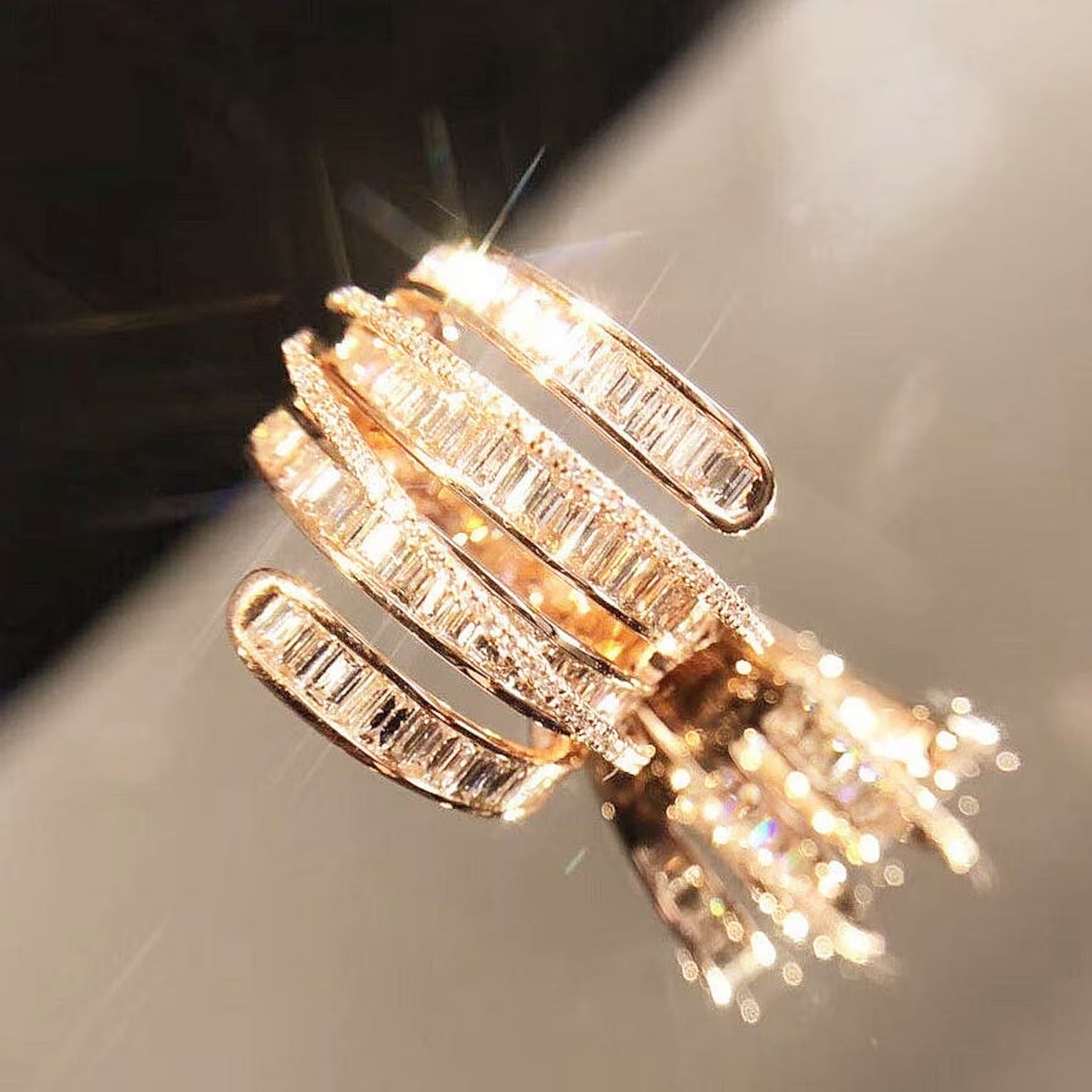 Diamond Baguette Layered Band in 18K Gold