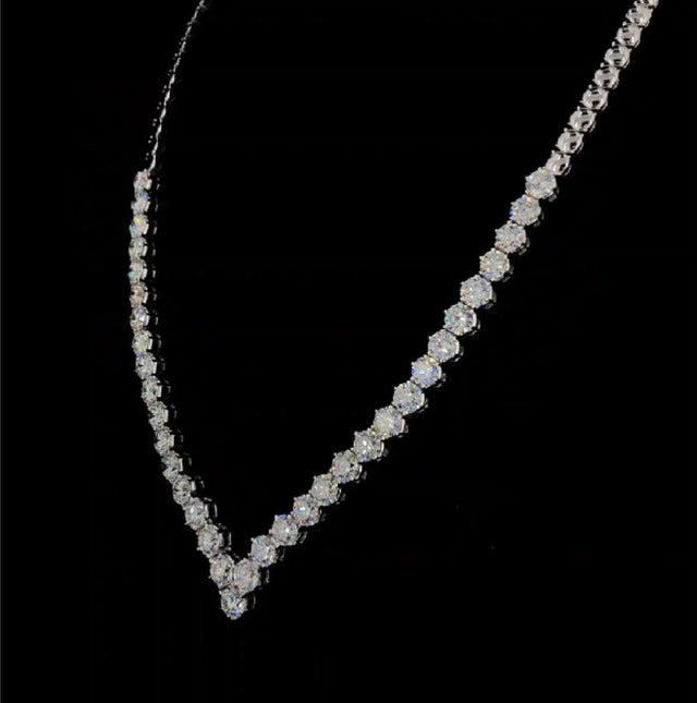 V-shaped Diamond Necklace