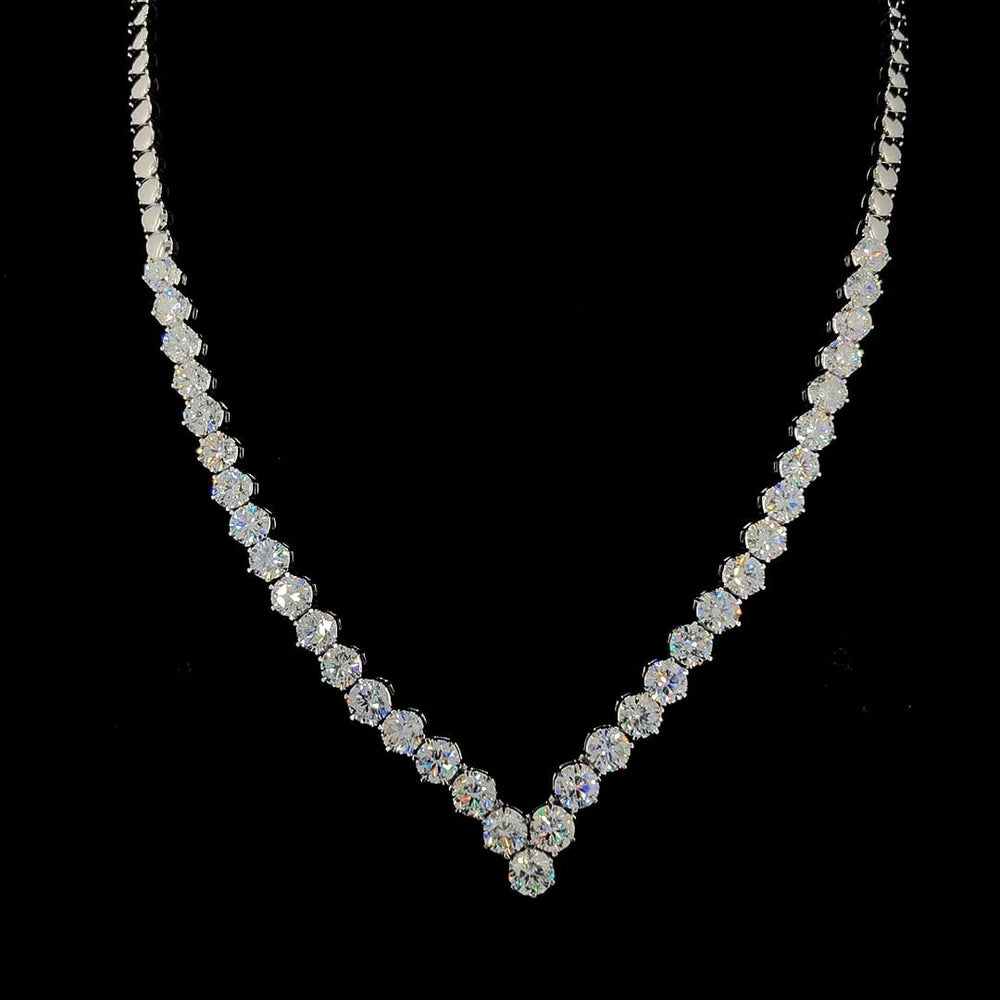 V-shaped Diamond Necklace